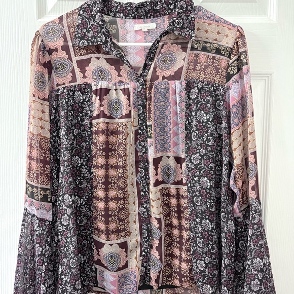Maurices Patchwork Blouse - Multicolor - Picture 1 of 5
